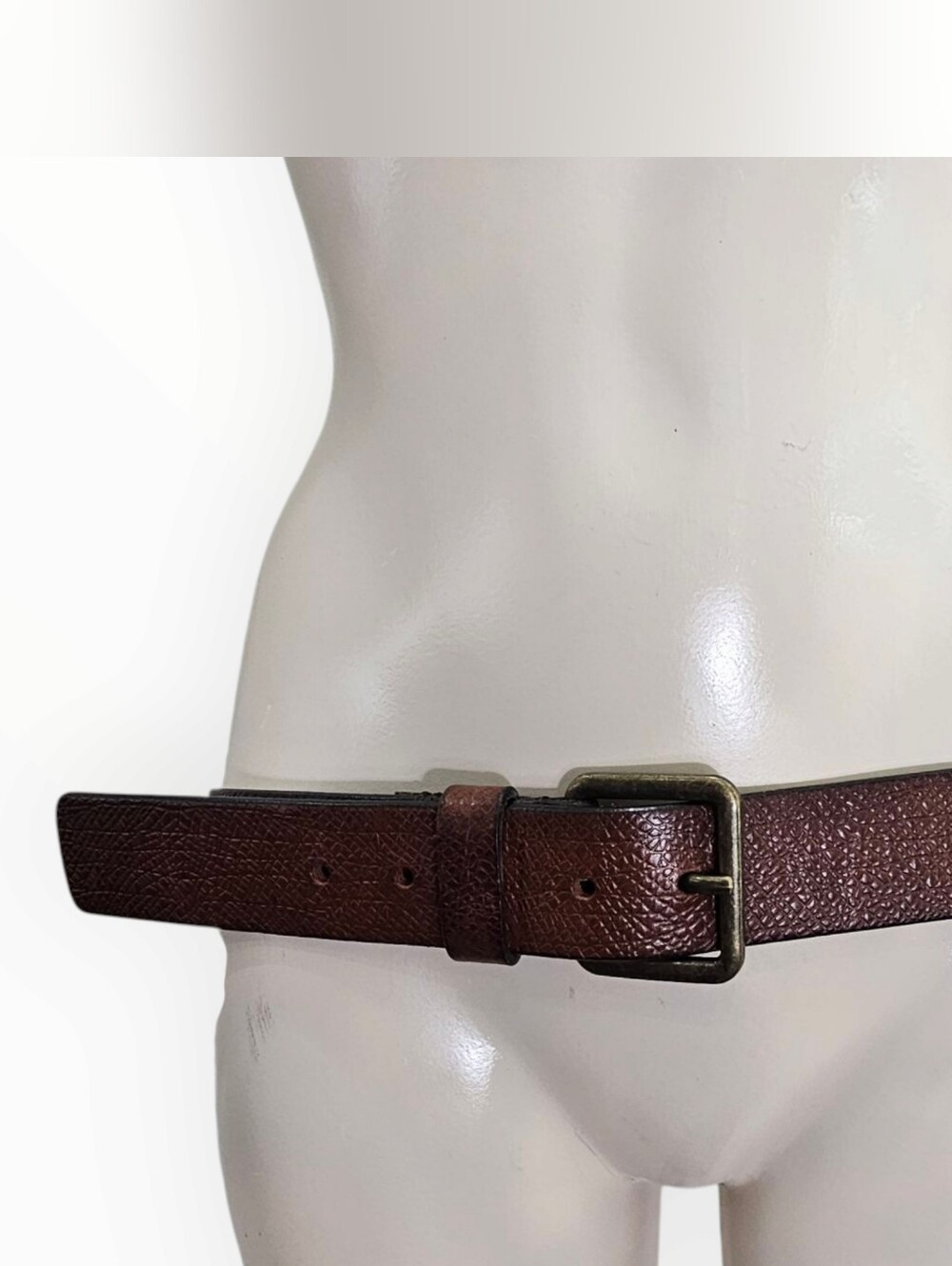MAKER & CO Men's Brown Textured Leather 1.5" Wide Belt 38/95